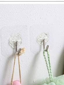 10 个粘性挂钩，强力粘墙钩，无损坏，无需钻孔，透明挂钩，适用于厨房 - 彩色 - 查看 2