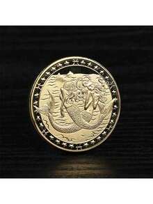 12枚十二生肖纪念币配亚克力展示盒 - 镀金收藏币，全金属材质，生日、圣诞节、万圣节的完美礼物