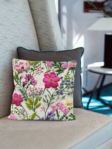 1/2/4 szt. nowoczesnych poszewek na poduszki z kwiatowym wzorem, tkanina poliestrowa, pranie ręczne, zapięcie na suwak, druk płaski 2D, 17,7" x 17,7" - cyfrowo drukowane liście roślin i kwiaty, odpowiednie na sofę, do salonu i sypialni - wkładka do poduszki nie jest dołączona - Wielokolorowe - Zobacz 3