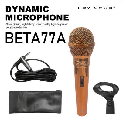 Micrófono dinámico con cable Beta 77A para karaoke, audio de PC, canto en el escenario y uso profesional
