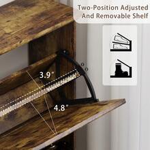 Shoe Cabinet For Entryway, Slim Shoe Storage Cabinet With Adjustable Shelves, Wooden Rack And Organizer For Small Spaces, Closet, Hallway - 鏽棕色 - 查看 5