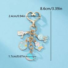 1 件合金油滴海洋生物系列海星、贝壳、珊瑚、鲨鱼钥匙扣、合金油滴吊坠、精致女生包包、珍珠钥匙扣、礼品及配件汽车饰品可爱哥特 Y2k - 彩色 - 查看 9