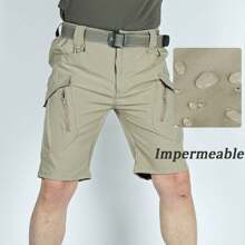 Pantalones Cortos Tácticos A Prueba De Agua Rápidos X9  Muchos Bolsillos,Bermudas Pantalones Cortos Tácticos Militares Impermeables - Negro - Ver 4