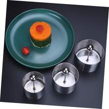 Stainless Steel Cake Ring Set, With Putter, Rice Ball Sushi Molding Mold, Used For Tuna Tartar And Dessert Cakes And Food Display Ring - Silver - View 6