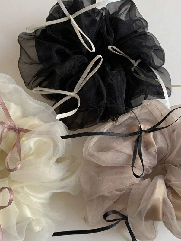 1 pièce Chouchou style ballet en ruban de maille, lien de cheveux à haute élasticité pour chignons, accessoires de cheveux chouchous liens de cheveux chouchou liens de cheveux