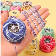 16pcs/12pcs Per Box - Solid Color & Bi-Color Pack, Size 8 Embroidery Floss, Sewing Thread, Handmade DIY Cross Stitch Embroidery Thread, Rayon Cross Stitch Thread, Random Color For DIY Embroidery