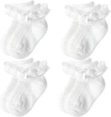 Halloween EssentialsGirls Ruffle Socks Cute Knit Cotton Frilly Lace Newborn Infant Toddler Dress Socks Girls Boys - Blue - View 1