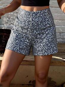 Livesso 女士闪亮亮片高腰短裤，适合派对、秋季嘉年华 - 灰色 - 查看 5