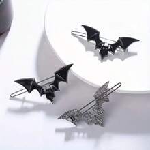 1pc Halloween Punk Style Bat Design Hairclip, Bangs Clip, Hair Accessory