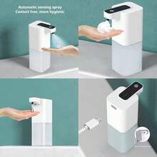 400ML Touchless Smart Infrared Automatic Soap Dispenser, Hands-Free Electric Auto Foaming Liquid Soap Dispenser For Handwashing And Dishwashing, With Lithium-Ion Battery, USB Rechargeable, IPX4 Waterproof, 0.25s Fast Sensing, Long-Lasting Battery Life, 4 Flow Levels Adjustable, Suitable For Bathroom And Kitchen, Christmas/Halloween Gift Decor