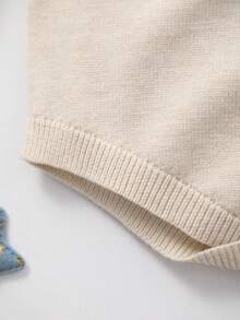 Baby Girl Raglan Sleeve Bodysuit With 3D Sheep Decor - Beige - View 6