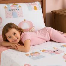 3-Piece Children's Sheet Set, Fun, Colorful Prints, Elastic - Little Princess - View 3