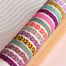 10pcs/Pack Fashionable Colorful Woven Adjustable Friendship Bracelets With Tassels, Suitable For Gifts To Family, Friends, Daily Wear, Jewelry Party