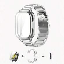 1pc Stainless Steel Band+Case For Redmi Watch 5 Active, Magnetic Buckle Steel Strap +Tpu Protective Case Smart Watch Band