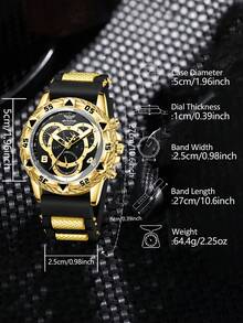 1PC Mn's Black Strap Fashionable Casual Arabic Numeral Scale Quartz Watch Suitable For Daily Wear Decoration Or Holiday Gifts - Black - View 4
