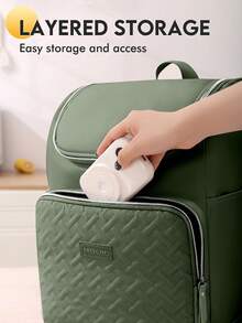 Esta mochila aislada de 17L es gruesa, de moda y tiene una gran capacidad, lo que la convierte en una opción ideal para acampar y ir de picnic. Es impermeable y a prueba de fugas, con un forro de tela Oxford, cierre de cremallera, correas ajustables para los hombros y disponible en varios colores. Es una opción práctica para el nuevo año escolar. - Verde - Ver 6