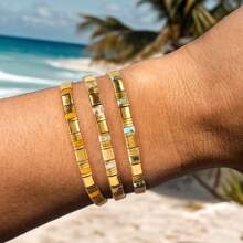 1 PIEZA Pulsera con cuentas de estilo bohemio y cuentas de vidrio TILA, ideal para el océano y las vacaciones de verano, adecuada tanto para hombres como para mujeres, ideal como regalo