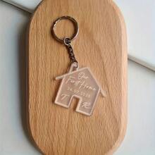 1件可客製化壓克力鑰匙圈－雕刻房屋造型禮品，個性化居家收藏品，可雕刻日期與縮寫，適合首購房紀念品 - 彩色 - 查看 7