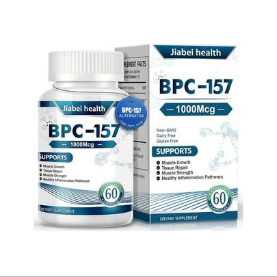 BPC-157 Peptide Capsules1000mcg-Rapid Muscle & Gut Repair, Anti-Inflammatory Support, Tissue Regeneration Non-GMO, Gluten-FreeFitness Healthcare Supplement & Sports Nutrition Outdoorfun Gym Edible Dietary