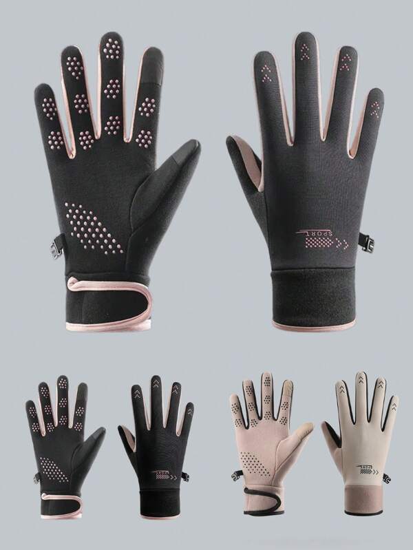 1 Pair Women's Windproof And Thermal Sports Gloves, Suitable For Cycling, Hiking, Outdoor Activities, Autumn/Winter