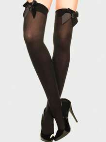 Bowknot Design Simple Knee-High Socks, Y2K