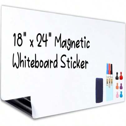 HAMIGAR Magnetic Whiteboard Contact Paper 18&#34; X 39&#34; Dry Erase White Board Sticker For Wall Stick On White Board Peel And Stick Wallpaper Adhesive Poster With Marker, Magnetic Eraser And Magnets