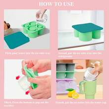 4-In-1 Silicone Ice Cube Tray – Multi-Size Ice Mold For Every Drink – Easy-Release, No-Spill Design – Keeps Drinks Cold Longer –  & Durable – Pink,7798478 - Berwarna merah muda - View 2