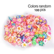 10/60/100 Pcs Polymer Clay Flower Beads 3D Plumeria Floral Small Spacer Beads Cute Flower Charm Beads 15-16mm For Crafts DIY Jewelry Making Supplies