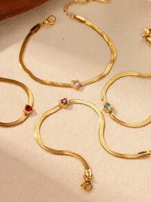 Pulsera y tobillera delicada de acero inoxidable con gradiente de color de ágata artificial, chapada en oro de 18K, impermeable, joyas doradas para fiestas, vacaciones en la playa, regalos para la mejor amiga/hija