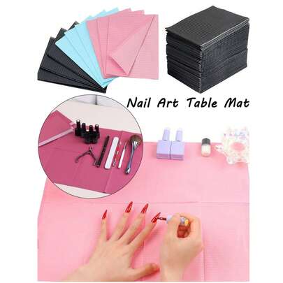 10/100片装防水美甲贴纸，三层可折叠一次性美甲练习垫，美甲沙龙专用（多种颜色可选）