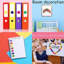 10 colores vibrantes, 1400 piezas de etiquetas redondas codificadas extraíbles - Etiquetas no descoloridas para organizar, planificar, clasificar, ideales para oficina, aula, diario, planificador - Multicolor - Ver 3