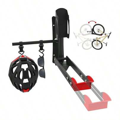 1 Stück hoher Kohlenstoffstahl + Nylon Fahrrad Rack Haken Wand Parkhalter, Wandmontage Rack verstellbares Display Rack mit Helm Haken
