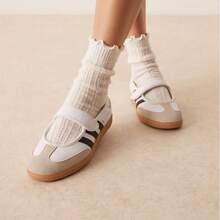 Adidas Originals 女款 2026 新款 SAMBA JANE 魔术贴玛丽珍休闲运动鞋，白色 T 字鞋头 JR1402