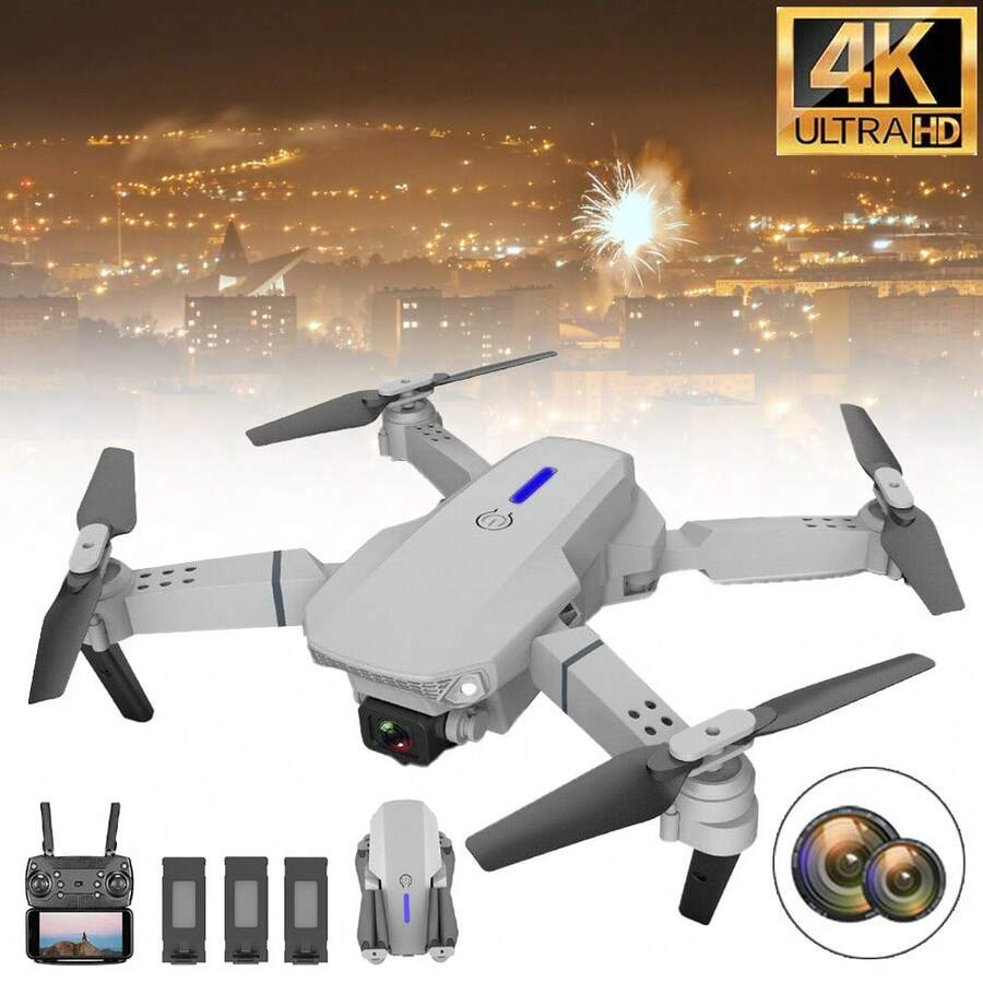2025 New Gray 4K Dual Camera RC Drone - Grey - View 1