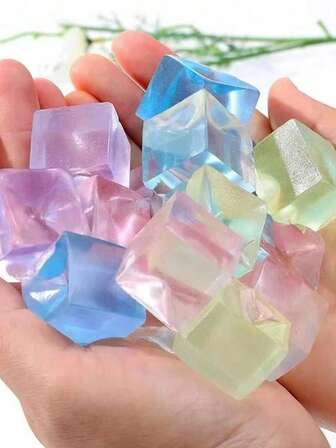 5-20pcs Ice Cube Squeeze Toy/Ice Cube Soft Gift, Squeeze Stress Relief For Halloween, Christmas Gifts/Stress Relief Jelly/Maltose Color Changing Heart Squeeze Toy