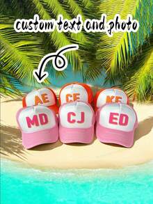 1pc Customizable Photo Or Text Trucker Cap, Unisex Student Mesh Baseball Cap, Suitable As Wedding, Birthday Gift, High Quality, Wholesale Price