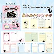 80pcs Mini Pocket Notebook With Colorful Inner Pages, To-Do List Organizer, Cute Cat Style, Suitable For Crafts, Scrapbooking, DIY, Great For School, Office And Home, Random Style - Multicolor - View 10