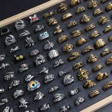 10/20pcs/Pack Retro Punk Style Owl & Snake Rings, Fashion Animal Shape Finger Rings, Jewelry Gift For Party & Holiday