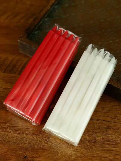 10Pcs/1Pack - Pillar Candles, European Wedding Party, Atmosphere Decoration Romantic Gifts, Home Decoration, Room Decoration, Wedding Decoration, Tabletop Decoration, Aroma Gifts, Christmas New Year Decoration