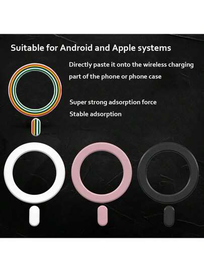 MagneGrip Pro 系列：通用超薄磁性贴纸板套件，用于无线充电 | 适用于汽车仪表板、通风口、家庭办公室的强磁安装配件 | 手机金属环垫兼容 15 Pro Max 14 13 三星 Galaxy S24 Ultra Pixel 8 手机壳 | MagSafe 兼容金属板 | 防滑安全支架，超薄设计，外壳不鼓起兼容 、Android 手机，生日、家人、朋友的礼物汽车配件车载手机支架