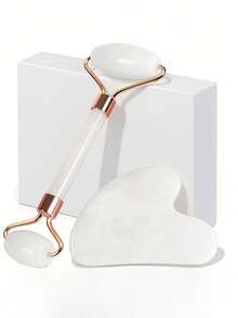 Conjunto de Ferramentas de Massagem de Beleza Facial, Incluindo Rolo, Prancha de Massagem, Prancha de Raspagem das Costas do Corpo, Opções de Rosa e Branco