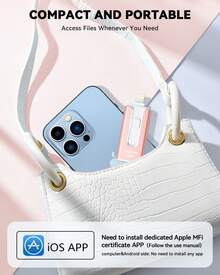 BLANBOK+ USB Stick 256GB For Phone, 4 In 1 USB Memory Stick For Phone/Pad/Android Cell Phone/PC, USB 3.0 Memory Stick High-Speed Flash Drive, Phone External Storage Expansion Photo Stick, - Pink - View 6