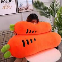 1pc Super Soft Plush Carrot Pillow Doll, Realistic Fruit Stuffed Doll, Women's Sleeping Leg Pillow, Birthday/Christmas/Halloween Gift, Perfect Present