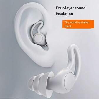 1 Pair Of Soft Silicone Earplugs, 3 Layers Of Reusable Sleeping Earplugs, Suitable For Swimming, Studying, And Concerts - Noise Reduction