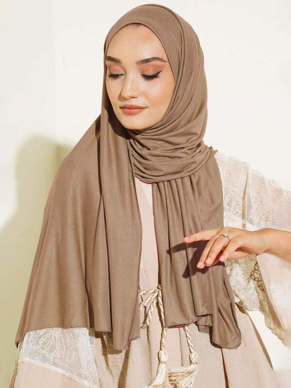 1 pieza Nuevo estilo Hijab tipo chal de gran tamaño Tela suave de unicolor informal para mujer