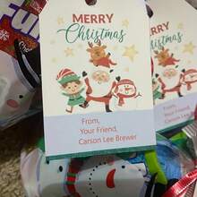 20pcs Christmas Gift Tags, Personalized With Elf & Christmas Designs, For School Teachers DIY - Multicolor - View 4