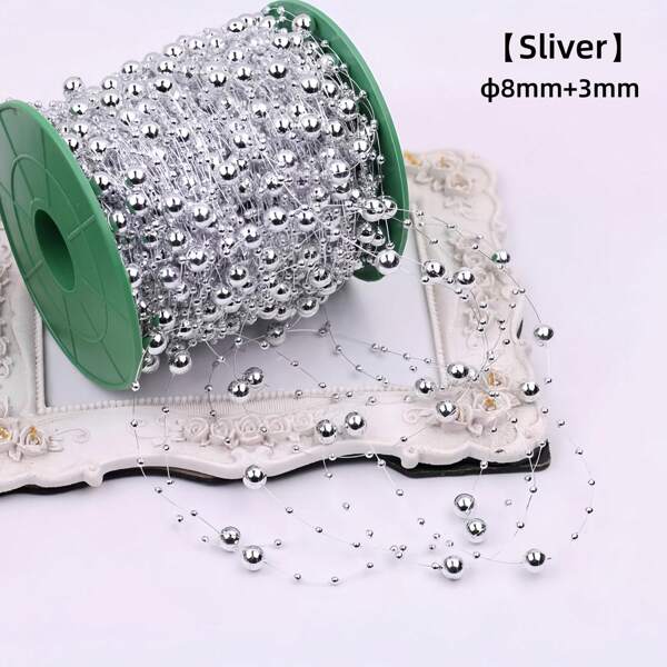 8+3mm Solid Color Acrylic Linking Beads Lotus Flower Lantern Chain Beaded Rope Chain Fishing Line DIY Handmade Decorative Materials Faux Pearl Chain Tassel Bridal Headdress Bouquet Bead Curtain Linking Beads Chain Flower Lantern Chain Linking Beads Bead Chain DIY Christmas Handmade Jewelry Wedding Decorative