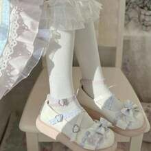 Süße Lolita-Schuhe mit runder Spitze und magischer Karte