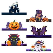 6pcs Halloween Themed Party Decorative Hats, Witch Hat, Pumpkin Hat, Death Cap, Suitable For Halloween Ghost Party, Costume Play, Festival Celebration, Masquerade Ball