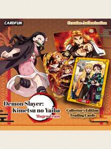 鬼灭之刃无限列车铝箔卡收藏 | 官方动漫集换式卡牌，包含连獠牙和祢豆子 | 收藏版礼品套装